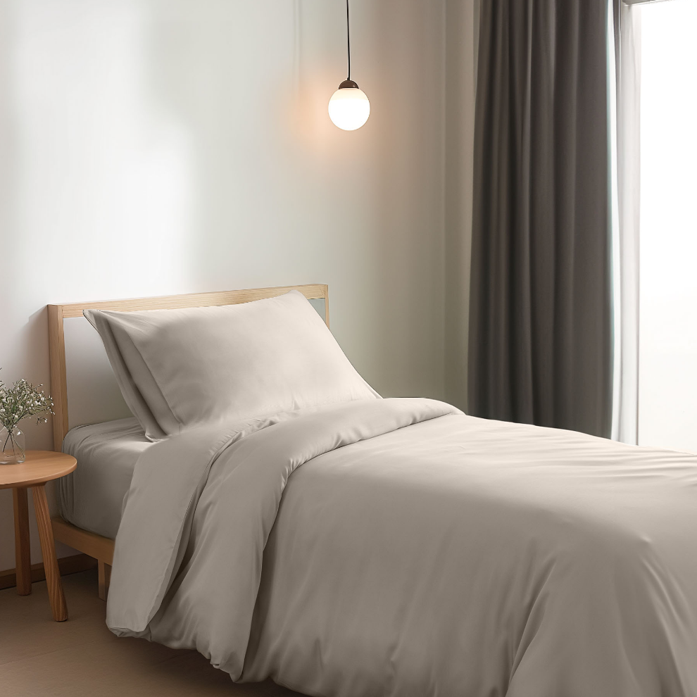 Eenpersoons Beddengoedset - Soft Taupe