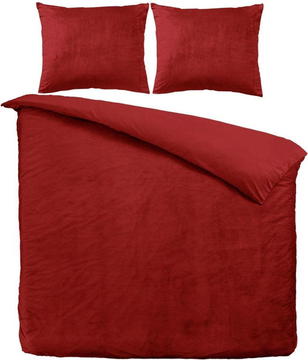 Fluwelen Dekbedovertrek Bordeaux-Rood Velvet/Velours