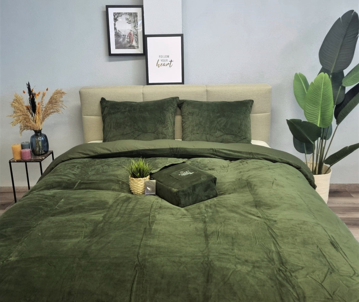 Fluwelen Dekbedovertrek Groen Velvet/Velours