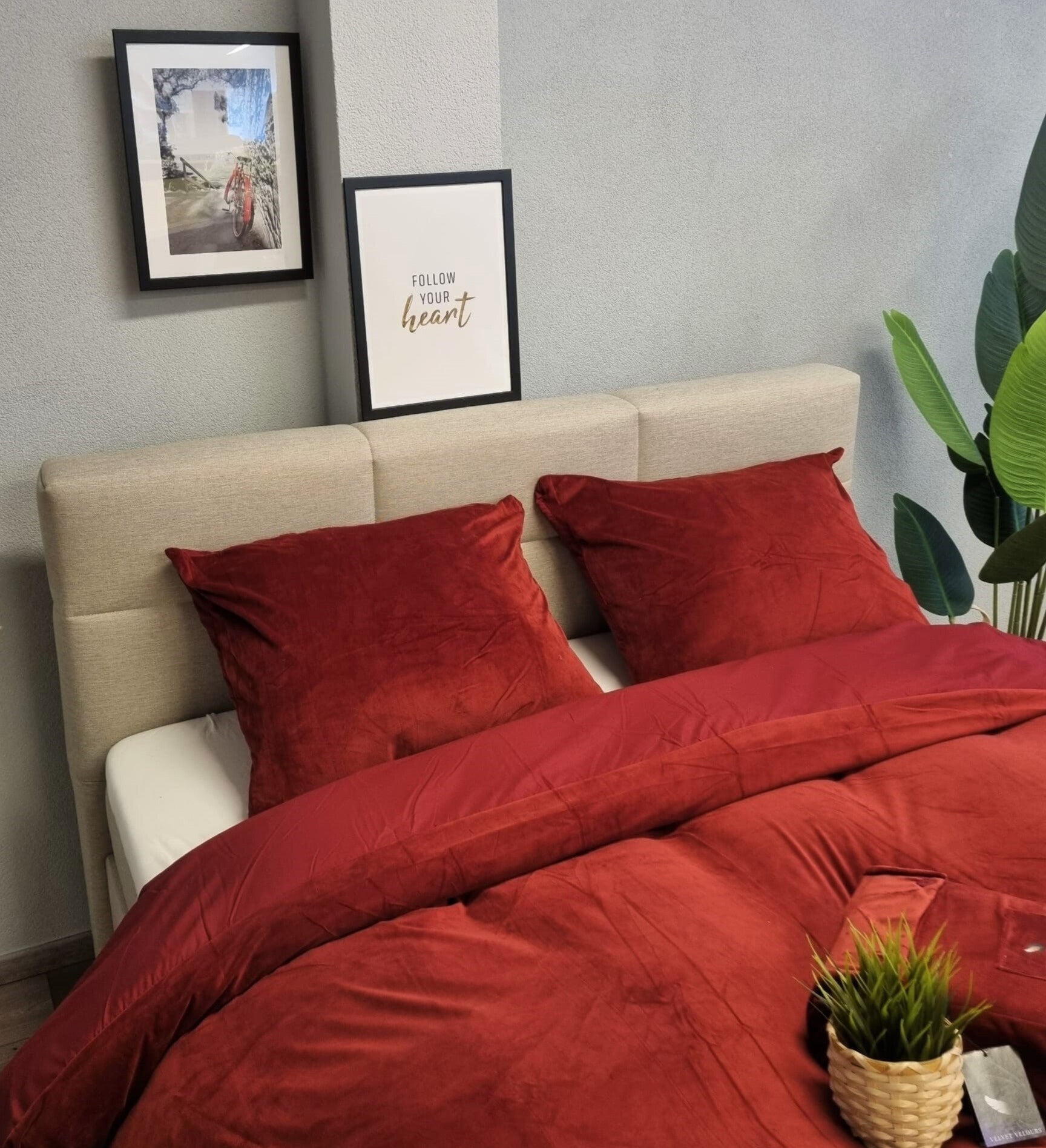 Fluwelen Dekbedovertrek Bordeaux-Rood Velvet/Velours