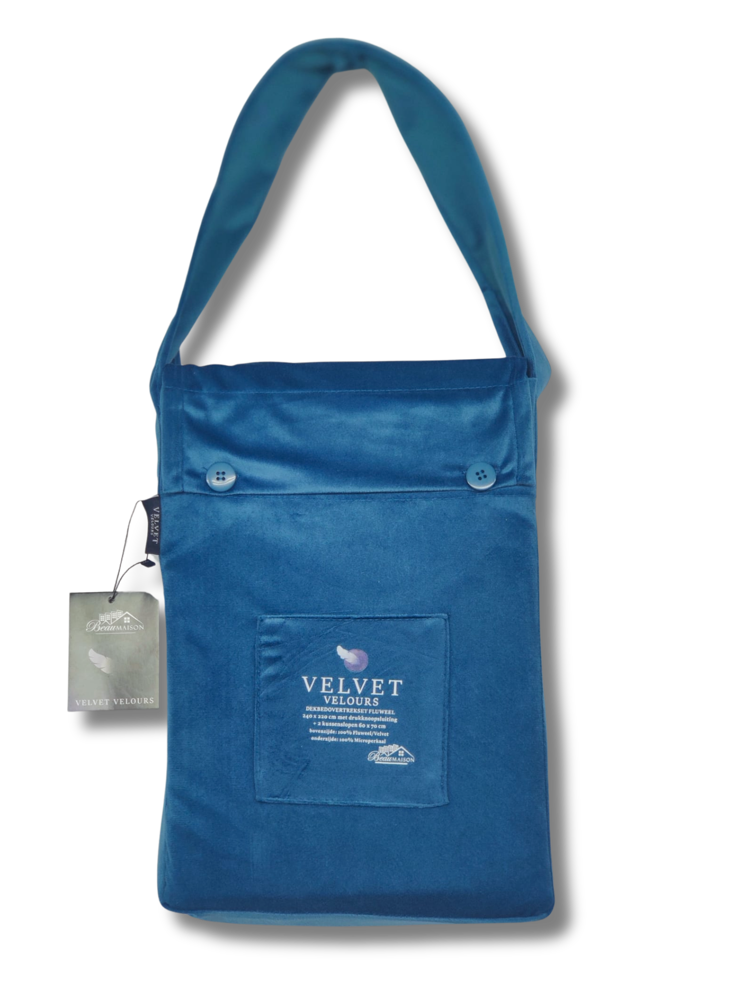 Fluwelen Dekbedovertrek Petrol Blauw Velvet/Velours