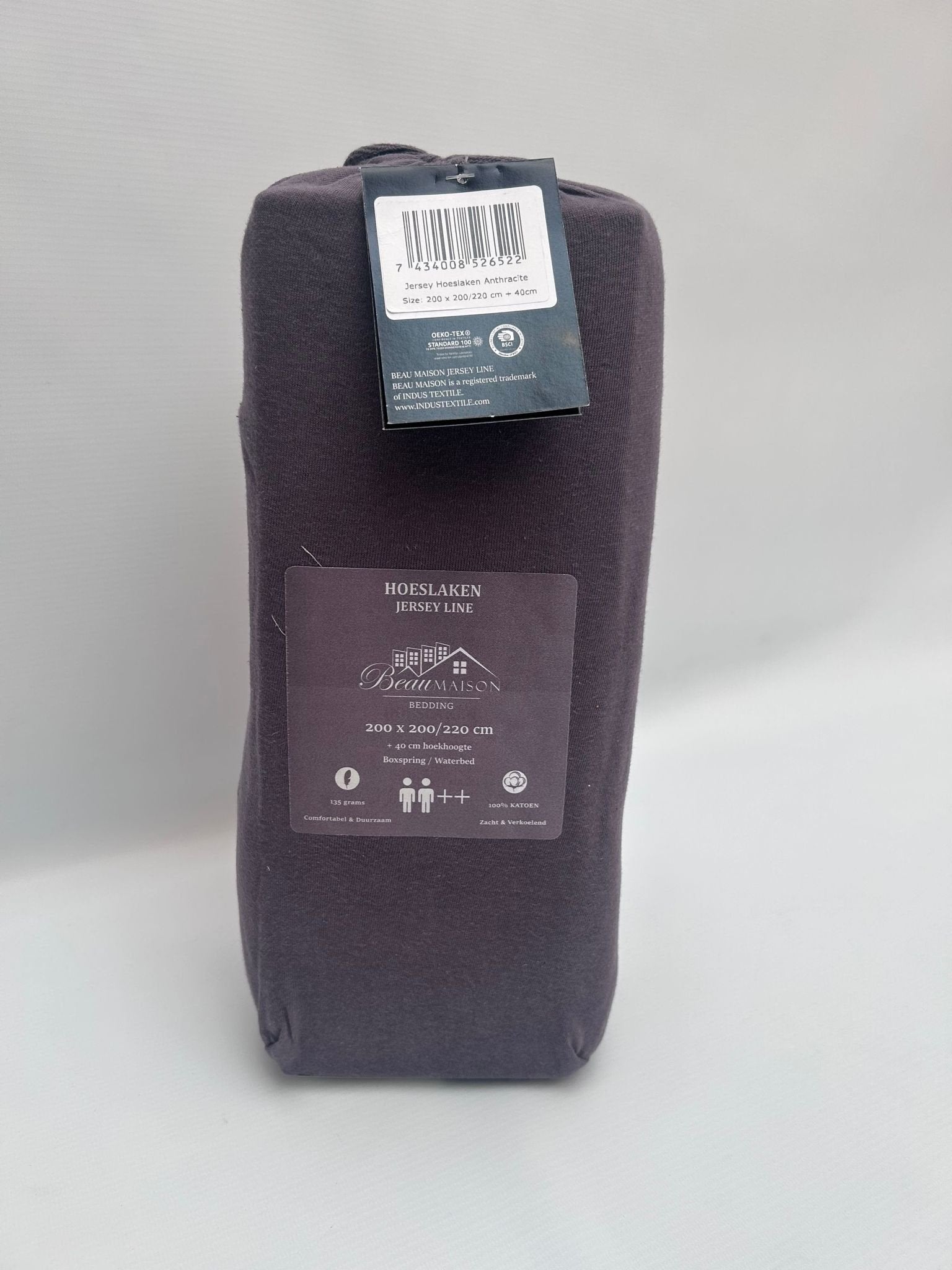 Split Topper Hoeslaken Antraciet Jersey