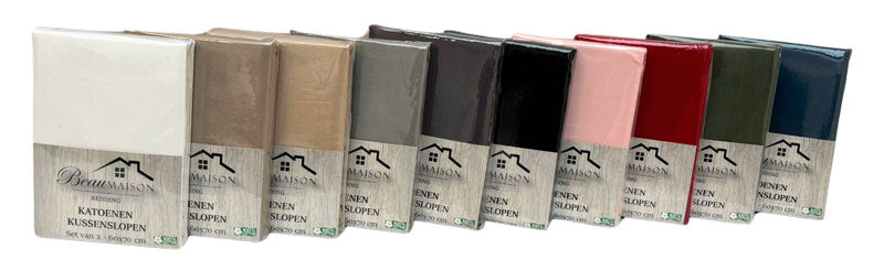 Set van 2 Katoenen Kussenslopen Zand - Ademend, Anti Allergisch & OEKO-TEX Gecertificeerd!