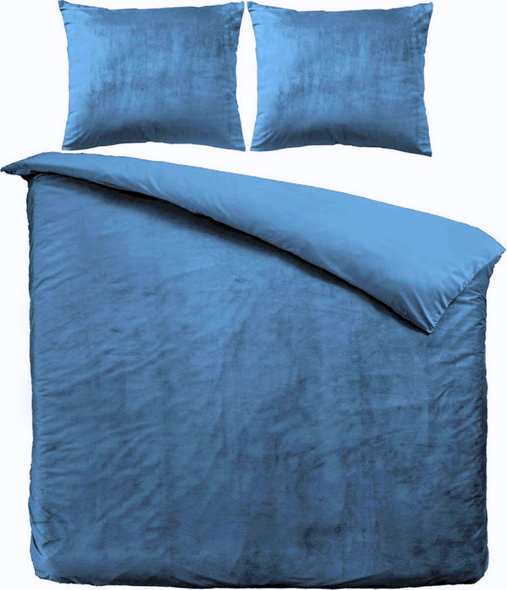 Fluwelen Dekbedovertrek Petrol Blauw Velvet/Velours