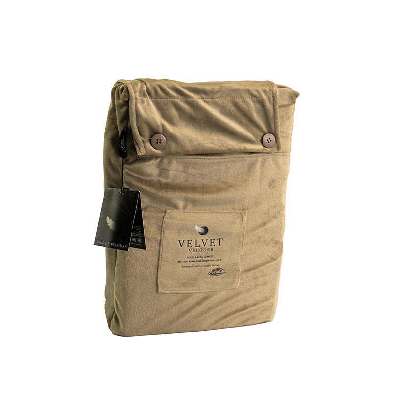 Fluwelen Hoeslaken Taupe Grijs | Velvet Velours
