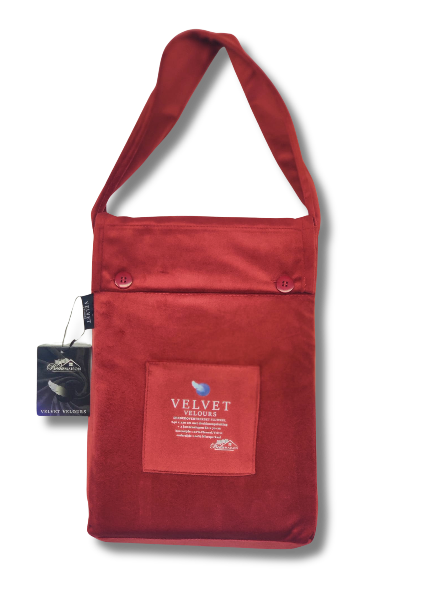 Fluwelen Dekbedovertrek Bordeaux-Rood Velvet/Velours