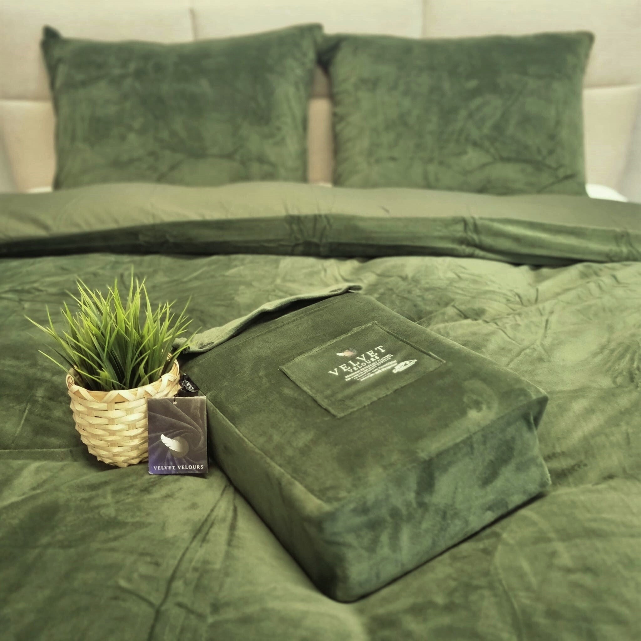 Fluwelen Dekbedovertrek Groen Velvet/Velours