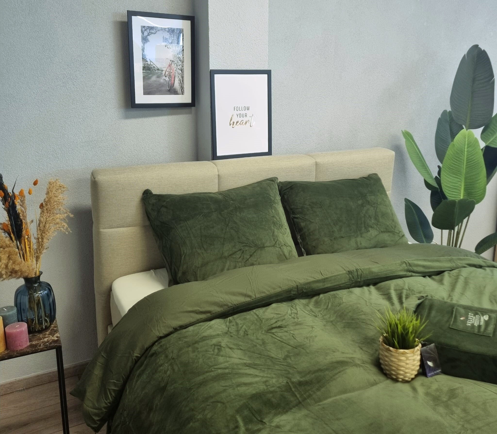 Fluwelen Dekbedovertrek Groen Velvet/Velours