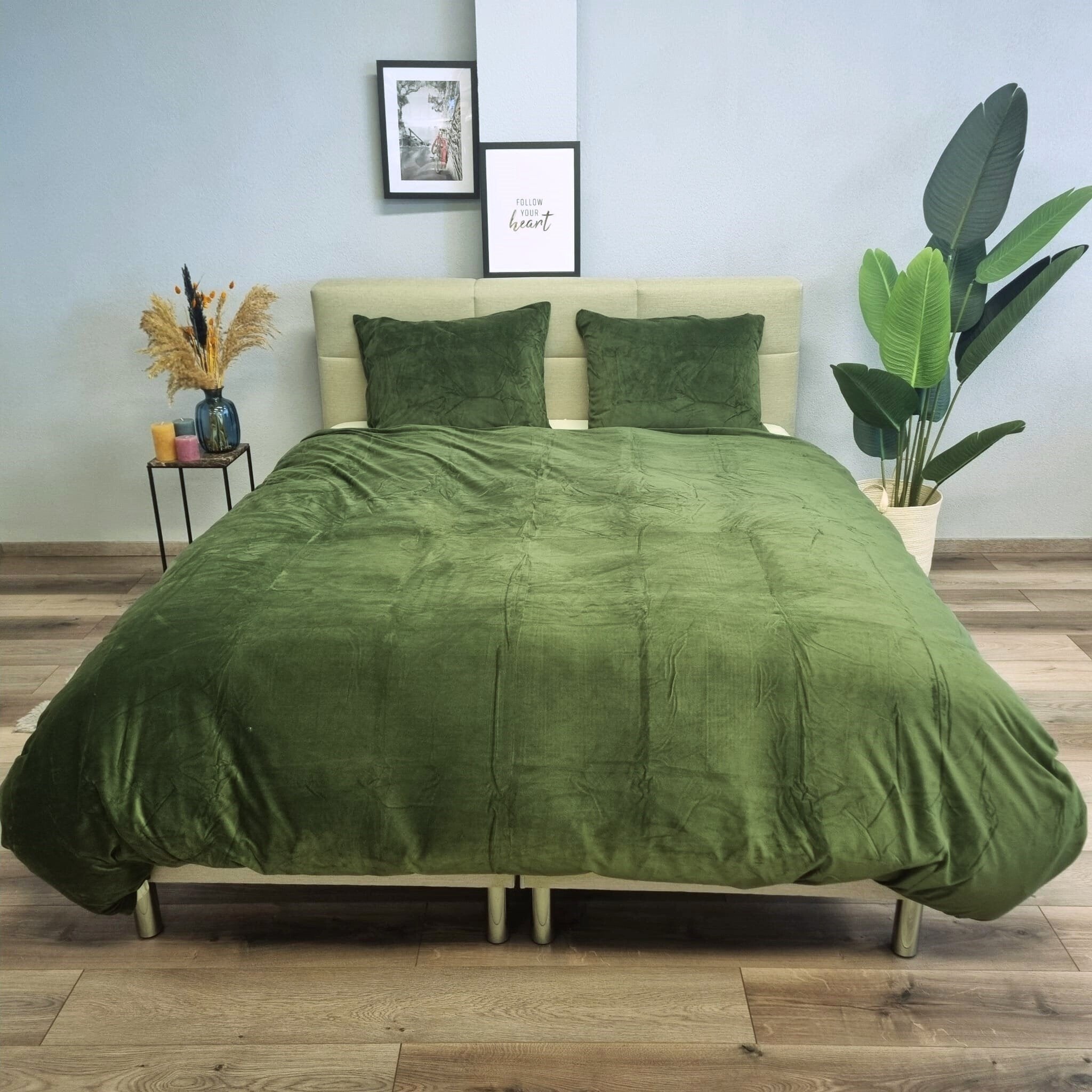 Fluwelen Dekbedovertrek Groen Velvet/Velours