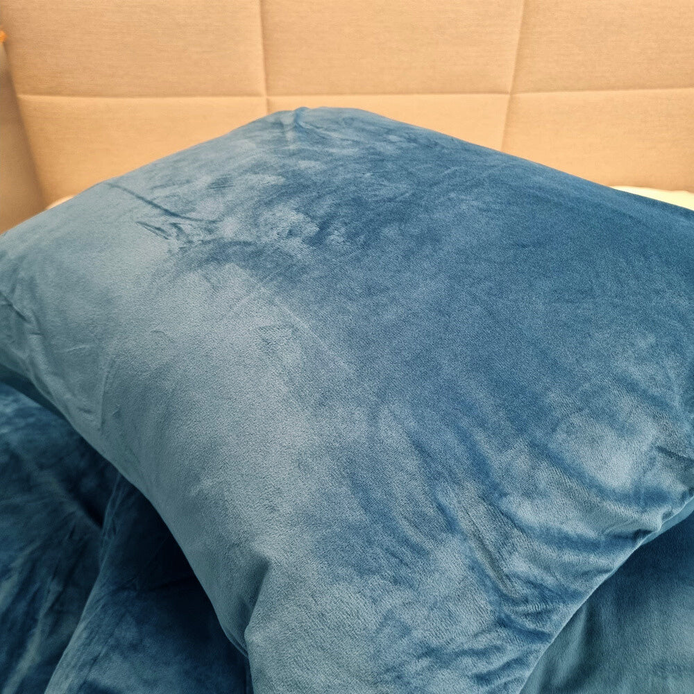 Fluwelen Dekbedovertrek Petrol Blauw Velvet/Velours