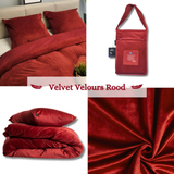 Fluwelen Dekbedovertrek Bordeaux-Rood Velvet/Velours