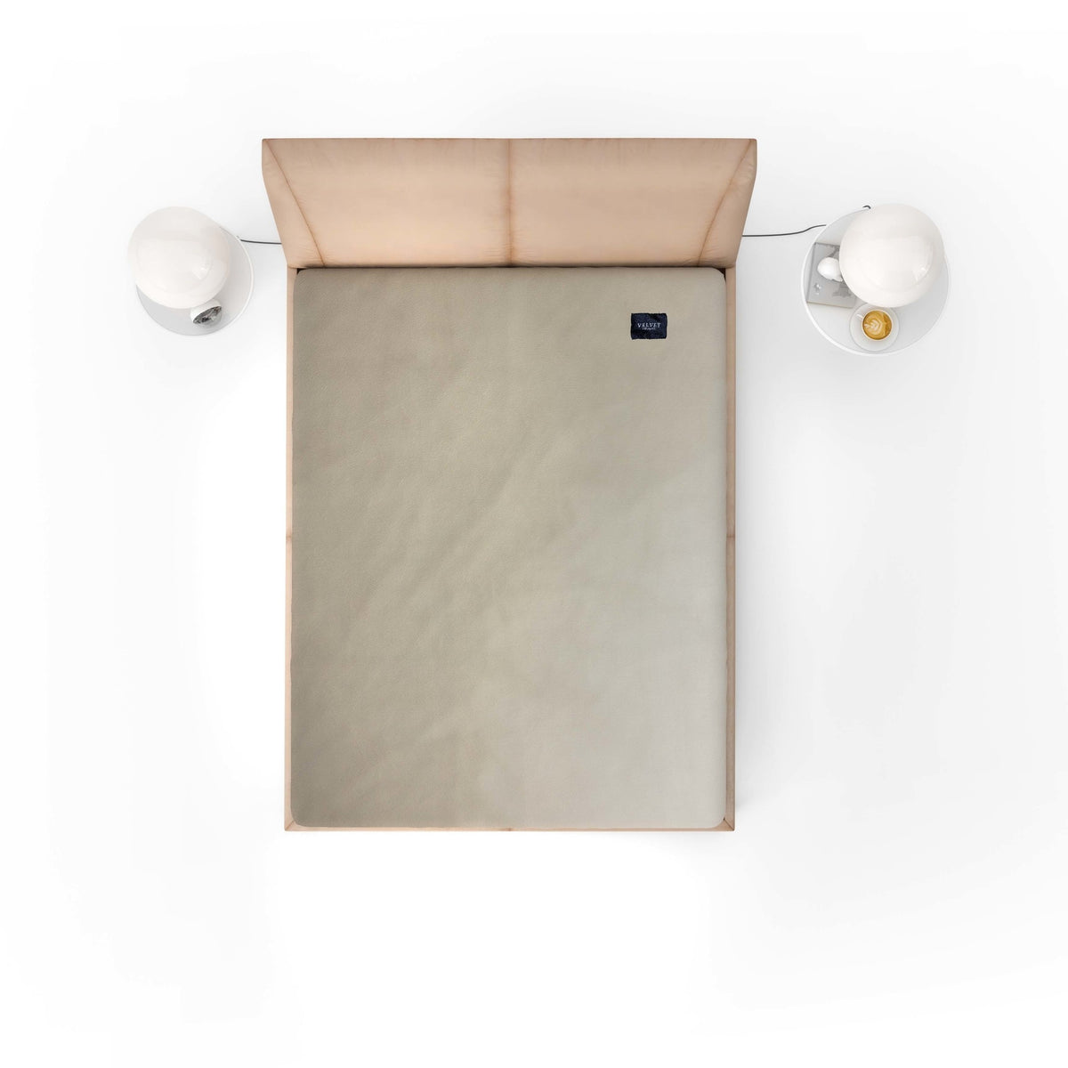 Fluwelen Hoeslaken Taupe Grijs | Velvet Velours